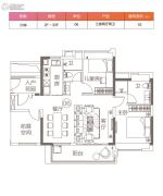 越秀滨海新城3室2厅2卫0平方米户型图