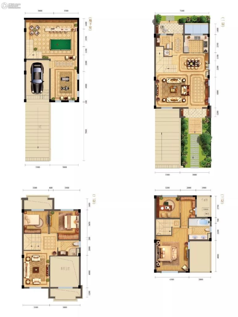 排屋建筑面积约184㎡户型图