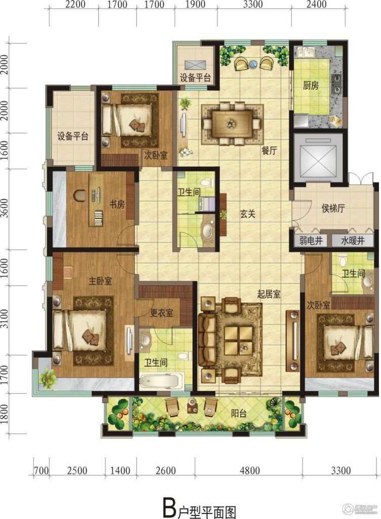 鼎旺大观b户型218.16平米