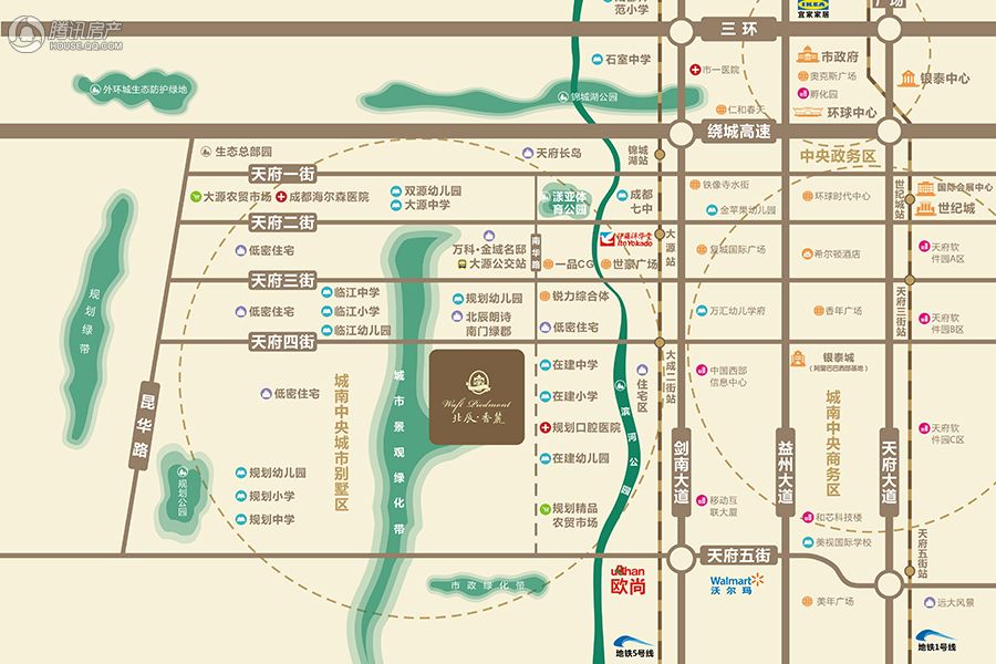 > 北辰香麓交通图