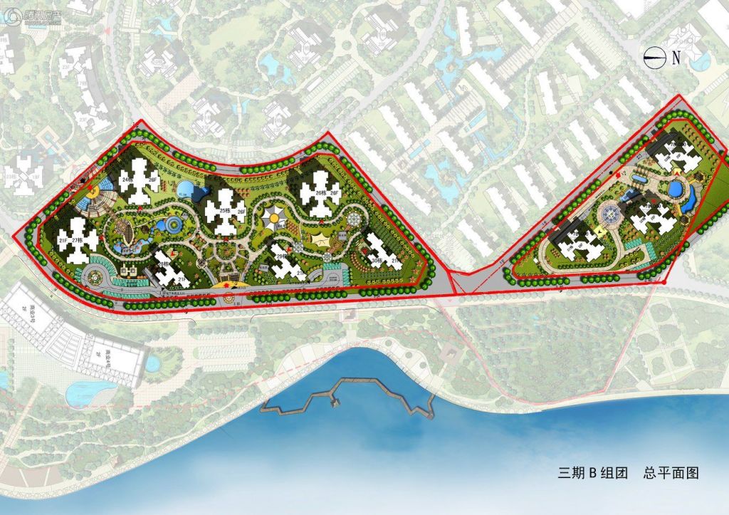卓达东方巴哈马规划图-三期b组团平面图