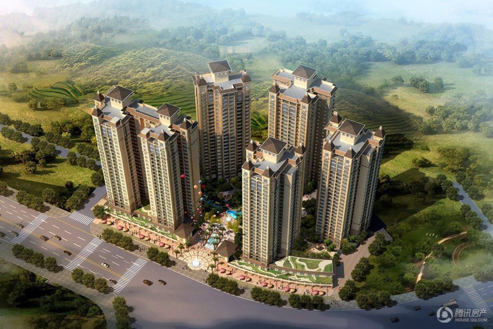 丰泽半山华府效果图 整体鸟瞰图