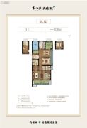 新江北孔雀城3室3厅2卫108平方米户型图