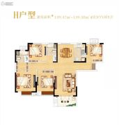 光明上海府邸4室2厅2卫139平方米户型图