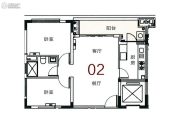 宝华轩2室2厅1卫77平方米户型图
