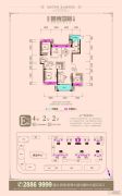 实地蔷薇国际4室2厅2卫0平方米户型图
