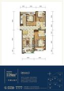 龙湖春江郦城3室2厅2卫118平方米户型图