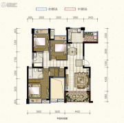 滨江国际3室2厅2卫128平方米户型图