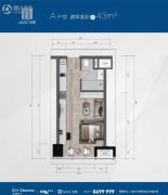 桂林华润中心1室1厅1卫43平方米户型图