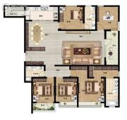 东润泰和4室3厅2卫205平方米户型图