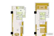 紫荆国际公寓2室2厅2卫45平方米户型图