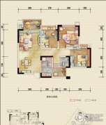 恒邦・时代青江二期3室2厅1卫71平方米户型图