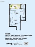 帝佳尚城1室2厅1卫47平方米户型图