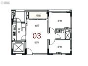 宝华轩2室2厅1卫76平方米户型图