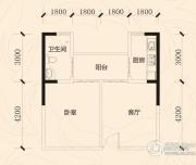 银锣湾1室1厅1卫57平方米户型图
