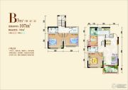 丰瑞玺悦城3室2厅2卫107--121平方米户型图