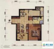 海韵国际城1室2厅1卫53平方米户型图