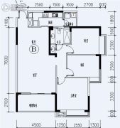福星城3室2厅1卫110平方米户型图