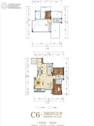 长虹天樾三期3室2厅2卫140平方米户型图