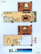 佳田西湖岸2室2厅1卫76平方米户型图
