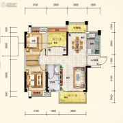 中国铁建・金色蓝庭2室2厅1卫97平方米户型图