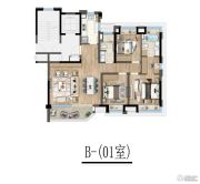 青浦绿地中心3室2厅2卫0平方米户型图