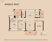 巨德・竹葶梦苑2室2厅2卫94平方米户型图