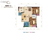 两江春城2室2厅1卫63平方米户型图