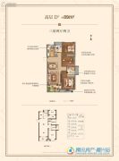 中洲花溪地3室2厅2卫89平方米户型图