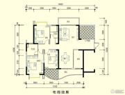 智弘银城绿洲3室2厅2卫132平方米户型图