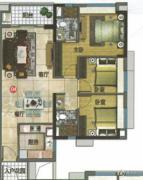 万科东荟城3室2厅2卫0平方米户型图