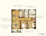新江北孔雀城3室2厅1卫80平方米户型图