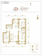 万达锦华城3室2厅2卫130--140平方米户型图