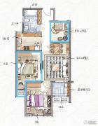 万都京东紫晶3室2厅1卫69平方米户型图