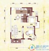 上林西江国际社区2室2厅1卫82平方米户型图