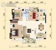 东湖国际城3室2厅1卫100平方米户型图