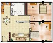 鼎泰精装公寓2室1厅1卫120平方米户型图