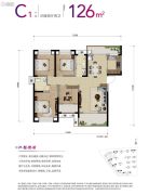 旭辉・汇樾城4室2厅2卫126平方米户型图
