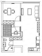 九洲之地0室1厅1卫0平方米户型图
