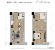 长江广场2室2厅1卫40--42平方米户型图