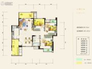 中国西部文化城3室2厅1卫89平方米户型图
