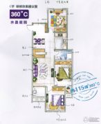 万都京东紫晶3室1厅1卫115平方米户型图