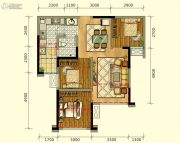 领地海纳时代3室2厅1卫73平方米户型图