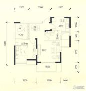 金浦名城世家2室2厅1卫60平方米户型图