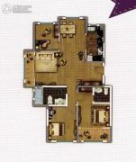 金象泰紫薇花园3室2厅1卫126平方米户型图
