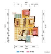 中铁银杏广场3室2厅1卫77--99平方米户型图