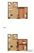 建盛福海城2室2厅1卫75平方米户型图