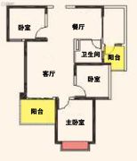 汉中恒大城3室2厅1卫100--105平方米户型图