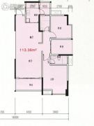 龙腾豪园3室2厅2卫113平方米户型图