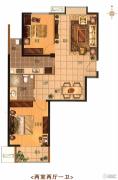 紫金新干线2室2厅1卫87平方米户型图